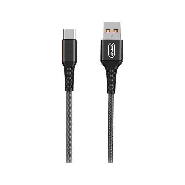 Kabel USB Denmen USB-A - USB-C 1 m Czarny (29355)