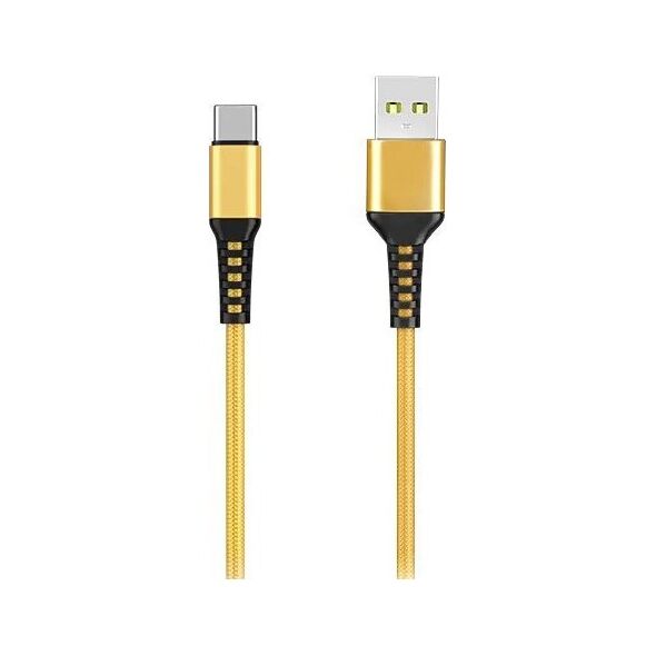 Kabel USB Denmen USB-A - USB-C 1 m Złoty (29358)