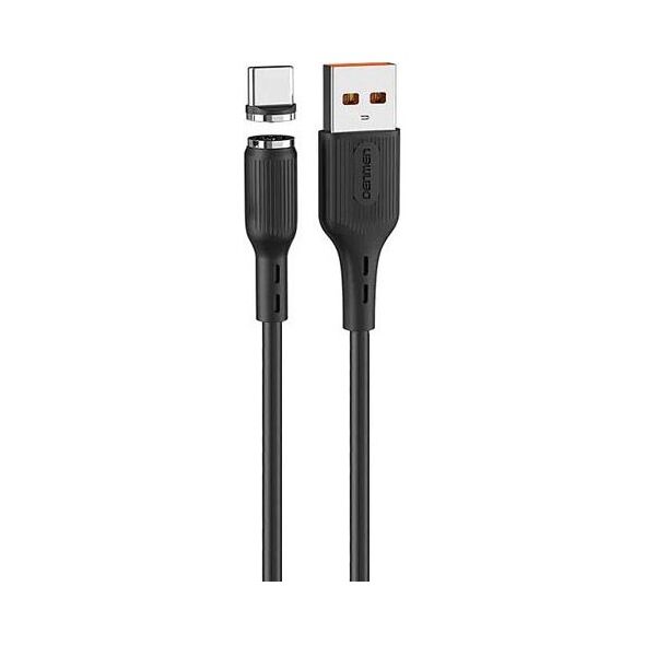 Kabel USB Denmen USB-A - USB-C 1 m Czarny (29370)
