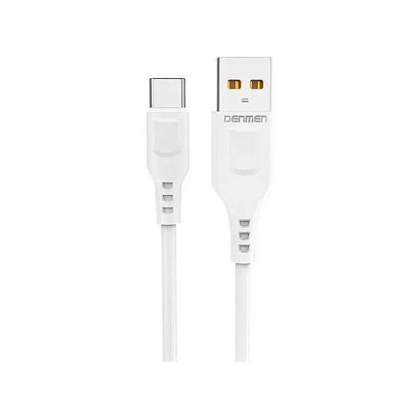 Kabel USB Denmen USB-A - USB-C 1 m Biały (29346)