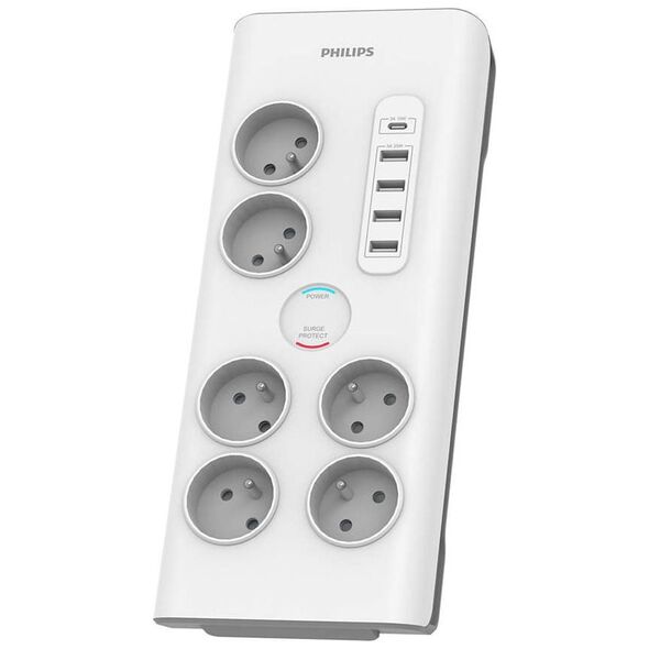 Listwa zasilająca Philips SPN przeciwprzepięciowa 6 gniazd 2 m biała (1_792802)