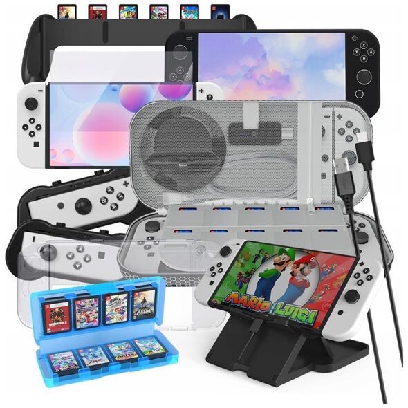 JYS Zestaw 10w1 Akcesoria do Nintendo Switch OLED NS228
