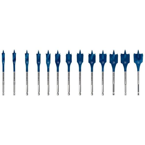 Wiertło Bosch Zestawy wierteł łopatkowych EXPERT Self Cut Speed 10/12/13/14/16/18/20/22/24/25/28/30/32 mm, 13 szt.