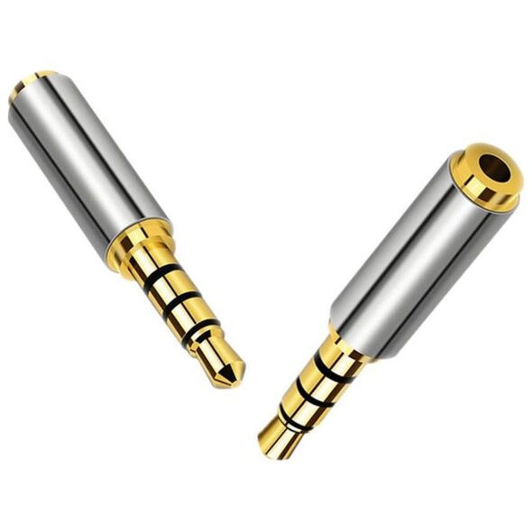 Adapter AV Mozos Jack 2.5mm - Jack 3.5mm srebrny (MA3525)