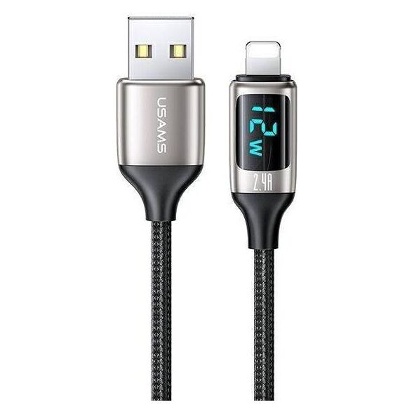 Kabel USB Usams USB-A - Lightning 1.2 m Czarny (6958444975405)