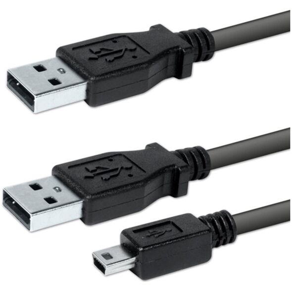 Kabel USB Logo USB-A - microUSB + USB-A 0.6 m Czarny