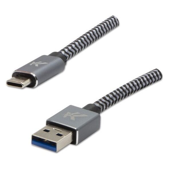 Kabel USB Logo USB-A - USB-C 2 m Szary