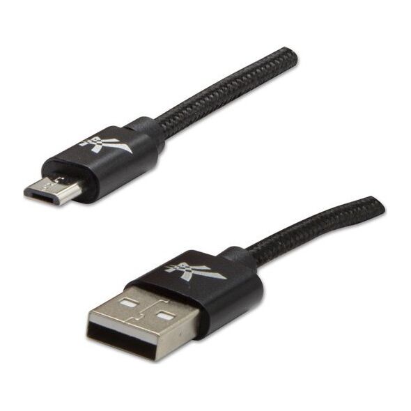 Kabel USB Logo USB-A - microUSB 1 m Czarny