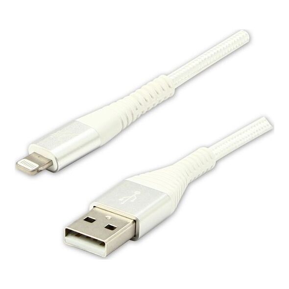 Kabel USB Logo USB-A - Lightning 1 m Biały