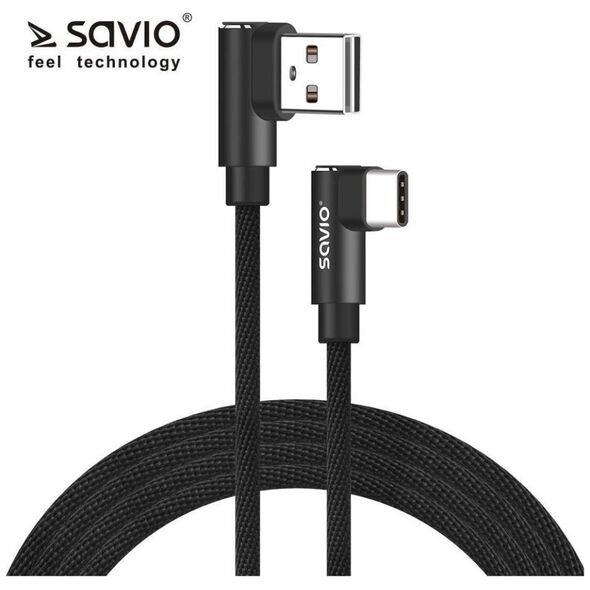 Kabel USB Savio USB-A - USB-C 2 m Czarny (1_815992)