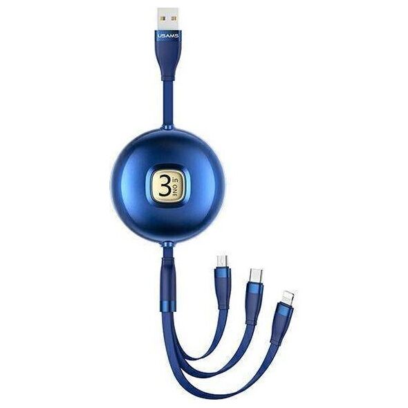 Kabel USB Usams USB-A - Lightning 1 m Niebieski (Usa001134)