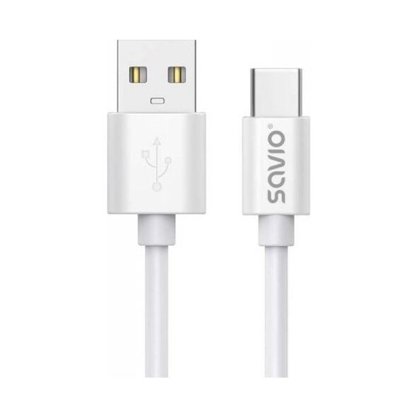 Kabel USB Savio USB-A - USB-C 3 m Biały (SAVKABELCL-168)