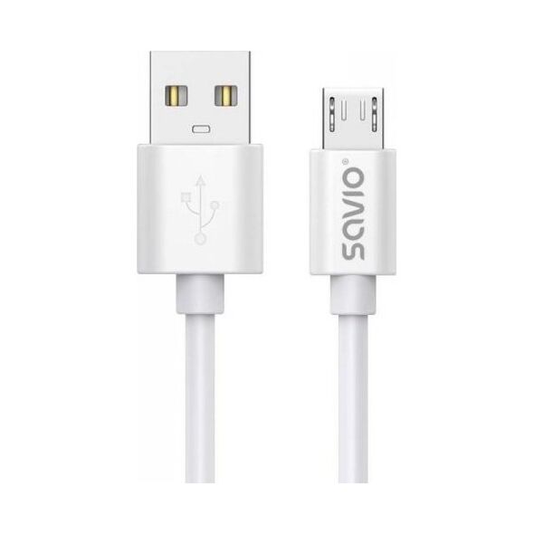 Kabel USB Savio USB-A - microUSB 3 m Biały (SAVKABELCL-167)