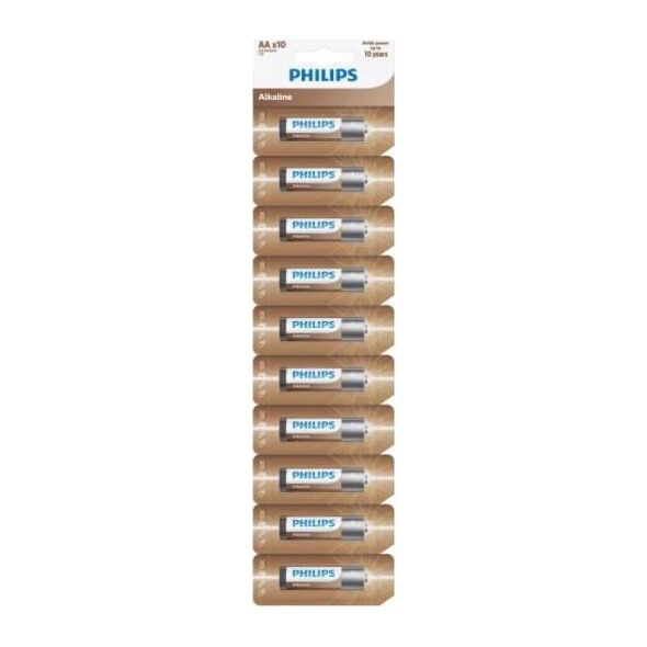 Philips BATERIA PHILIPS AA LR6 ZRYWKA 10SZT ALKALINE