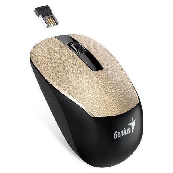 Mysz Genius Genius Mysz NX-7015, 1600DPI, 2.4 [GHz], optyczna, 3kl., bezprzewodowa USB, złota, AA