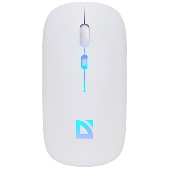 Mysz Defender Mysz bezprzewodowa Defender TOUCH MM-997 optyczna 1600dpi 2.4 GHz + Bluetooth biała RGB AKUMULATOR bezklikowa silent