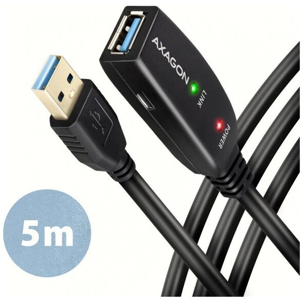 Kabel USB Axagon USB-A - USB-A 5 m Czarny (ADR-305)