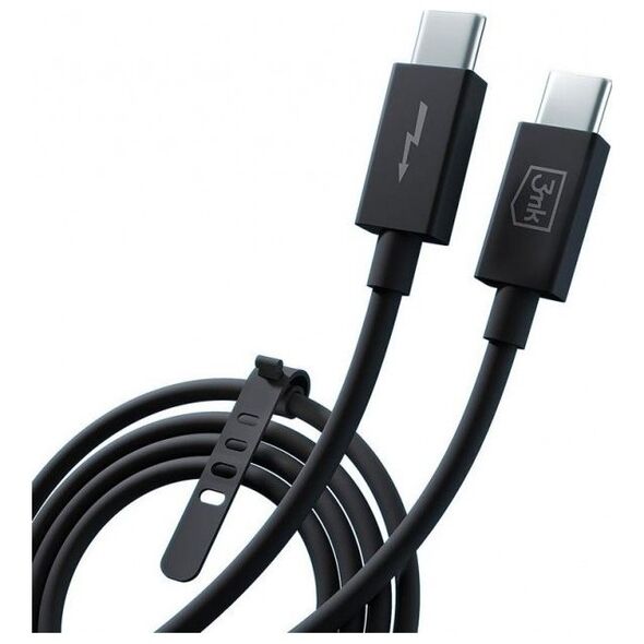 Kabel USB 3MK Thunderbolt - Thunderbolt 1 m Czarny (Accessories - 3mk Hyper ThunderBolt Cable 240W)