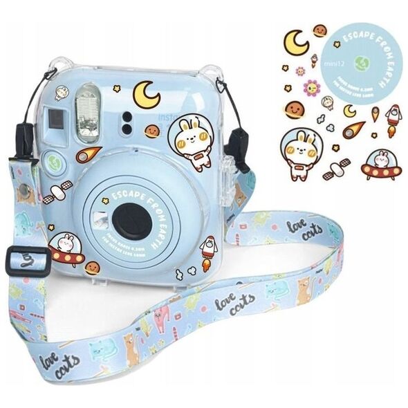 Pokrowiec LoveInstant Futerał Etui Case Pokrowiec Do Fujifilm Instax Mini 12 + Naklejki / Ucieczka Z Ziemi