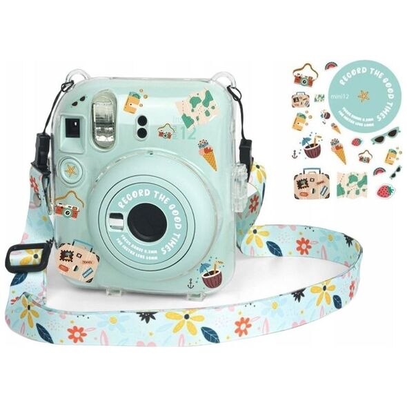 Pokrowiec LoveInstant Futerał Etui Case Pokrowiec Do Fujifilm Instax Mini 12 + Naklejki / Wakacyjny Czas
