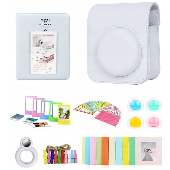 LoveInstant Zestaw 8w1 Akcesoria Do Fujifilm Instax Mini 12 / Biały