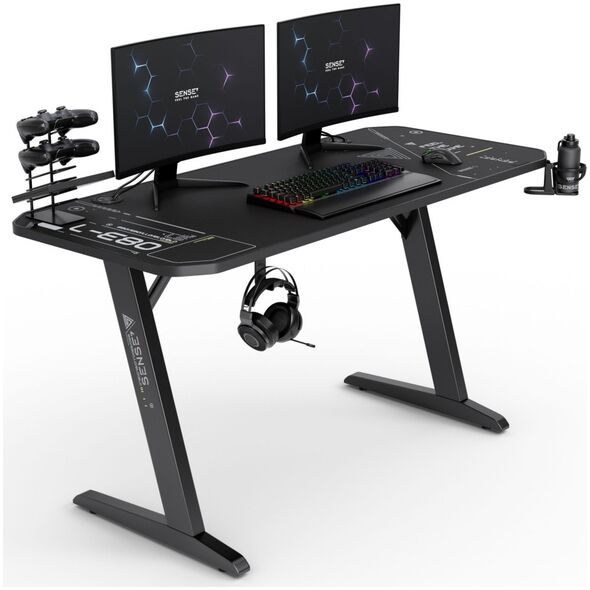 Biurko SENSE7 Nomad Cybernetic Czarne 140 cmx60 cm 140x60 cm