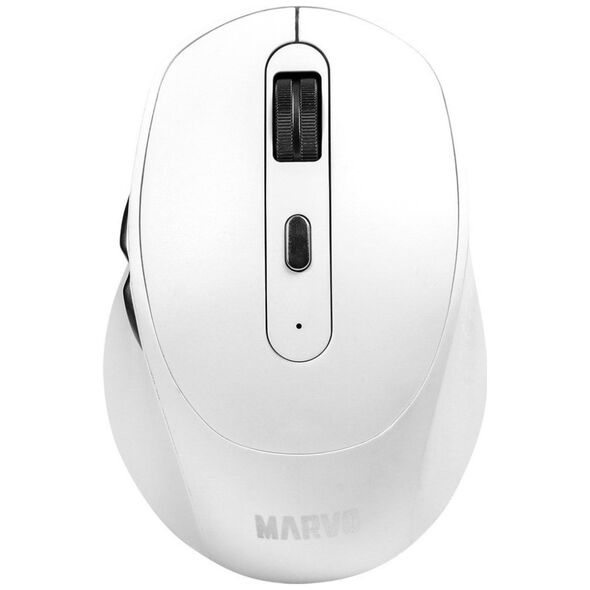 Mysz Marvo Marvo Mysz WM106W WH, 1600DPI, Bluetooth a 2,4GHz, optyczna, 6kl., bezprzewodowa, biała, wbudowany akumulator, biurowa, cicha, DUA