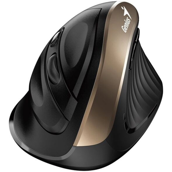 Mysz Genius Genius Mysz Ergo 8250S, 1600DPI, 2.4 [GHz], optyczna, 6kl., bezprzewodowa, czarno-złota, 1 szt AA, wertykalna