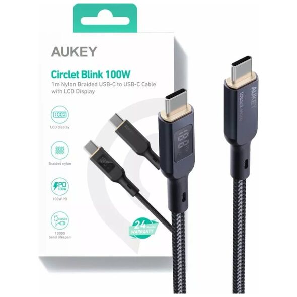 Kabel USB Aukey USB-C - USB-C 1.8 m Czarny (CB-MCC102 BK)