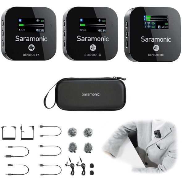 Mikrofon Saramonic Saramonic Blink900 B2 (RX + TX + TX) Zestaw do bezprzewodowej transmisji dźwięku