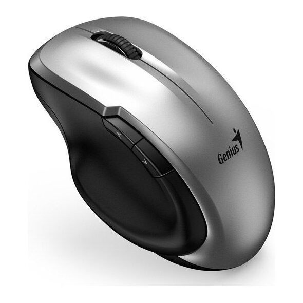 Mysz Genius Genius Mysz Ergo 8200S, 1200DPI, 2.4 [GHz], optyczna, 5kl., bezprzewodowa, srebrna, 1 szt AA, Blue-Eye sensor, Adapter USB-C