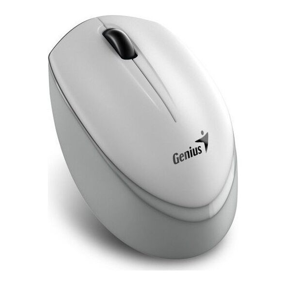 Mysz Genius Genius Mysz NX-7009, 1200DPI, 2.4 [GHz], optyczna, 3kl., bezprzewodowa, biało-szary, 1 szt AA, Blue-Eye sensor, symetryczna