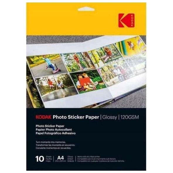 Kodak Papier Foto / Naklejki / Etykiety Samoprzylepne / Foto 10 szt. A4 21x30cm / KODAK / CAT 3510-645