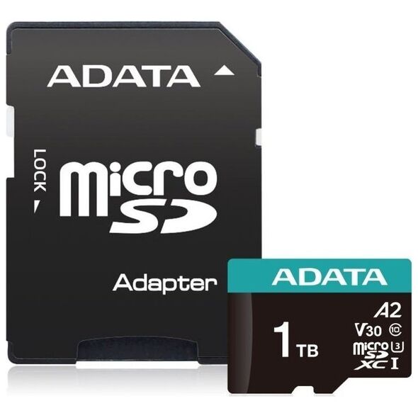 Karta ADATA Premier Pro MicroSDXC 1 TB Class 10 UHS-I/U3 A2 V30 (AUSDX1TUI3V30SA2-RA1)