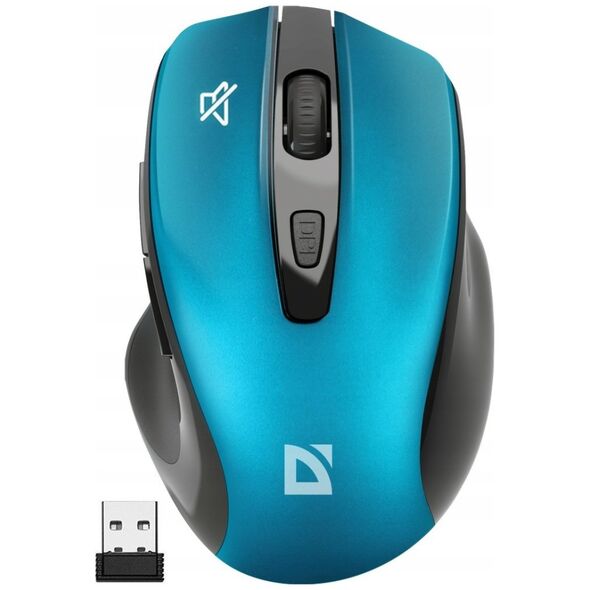Mysz Defender Mysz bezprzewodowa Defender PRIME MB-053 optyczna bezklikowa silent 1600dpi niebieska