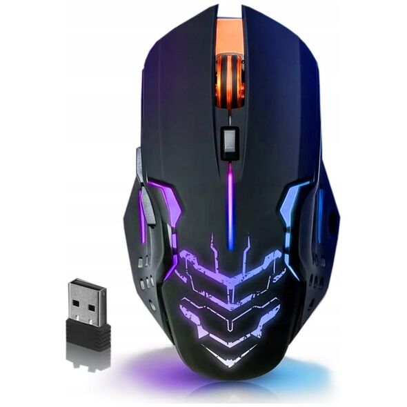 Mysz Defender Mysz bezprzewodowa Defender KATANA GM-511 optyczna 3200dpi czarna RGB AKUMULATOR 7 przycisków Gaming bezklikowa silent