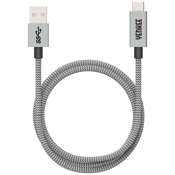 Kabel USB Yenkee USB-A - USB-C 1 m Srebrny (YCU 331GY)