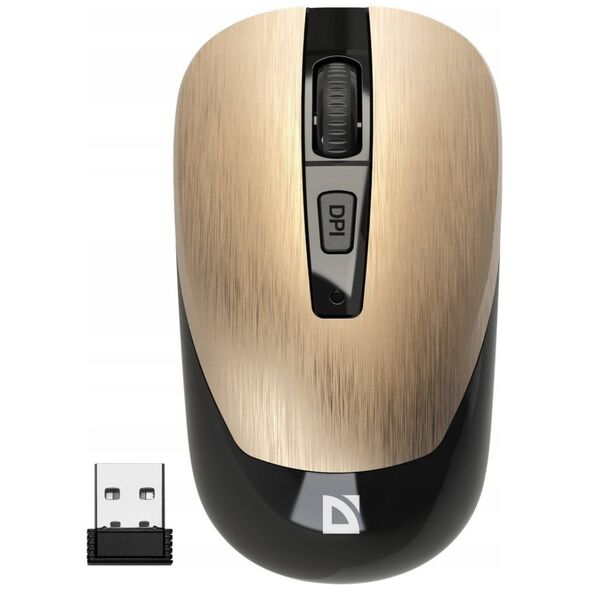Mysz Defender Mysz bezprzewodowa Defender WAVE MM-995 optyczna bezklikowa silent 1600dpi złota