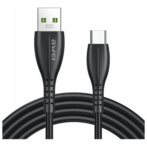 Kabel USB Awei USB-A - USB-C 1 m Czarny (CL-115T)