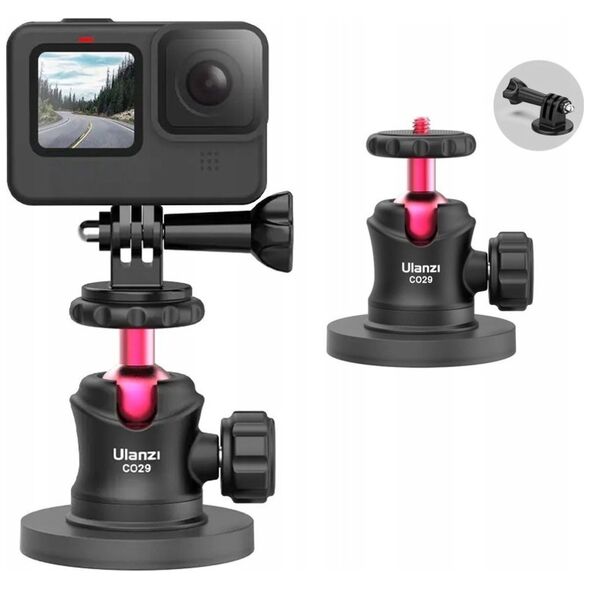 Ulanzi Uchwyt Przyssawka Magnetyczna + Głowica Kulowa 3d Do Kamery Gopro Sjcam Xiaomi Dji Insta360 / Ulanzi / C029