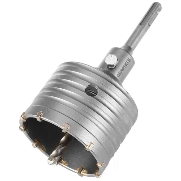 Graphite Otwornica widiowa 80mm z adapterem SDS+ oraz wiertłem pilotującym
