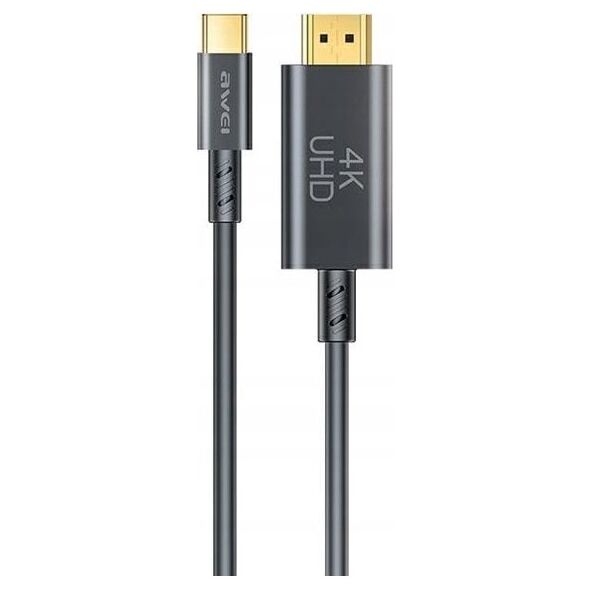 Adapter USB Awei AWEI kabel CL-212T USB-C na HDMI 4K 30Hz czarny/black