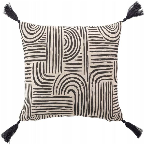 Douceur d`Interieur Poszewka na poduszkę PANDORE, z frędzlami, geometryczny wzór, 45 x 45 cm