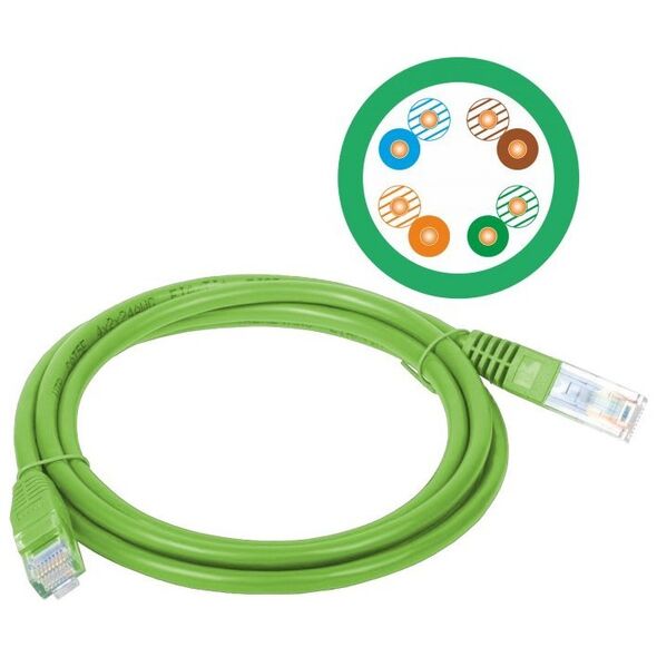 Alantec Patchcord UTP kat 5e 2.0m zielony - KKU5ZIE2.0