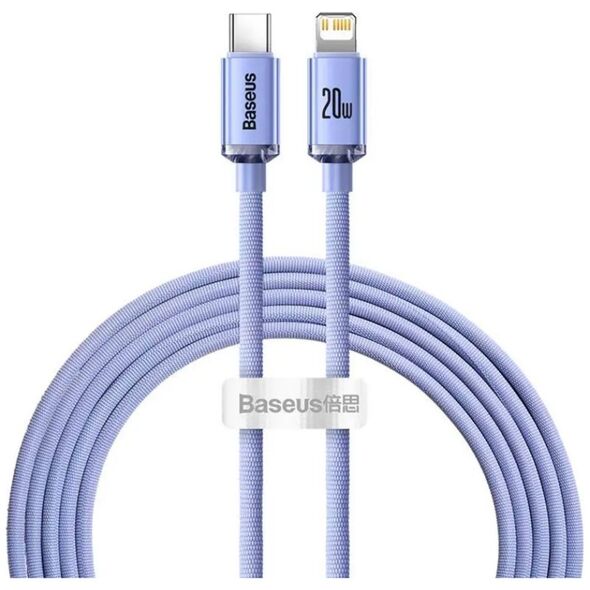 Baseus Crystal Shine Braided USB-C to Lightning Cable 20W Μωβ 2m (CAJY000305) (BASCAJY000305) έως 12 άτοκες Δόσεις