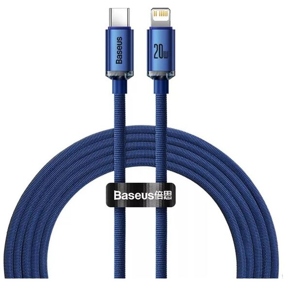 Baseus Crystal Shine Braided USB-C to Lightning Cable 20W Μπλε 2m (CAJY000303) (BASCAJY000303) έως 12 άτοκες Δόσεις