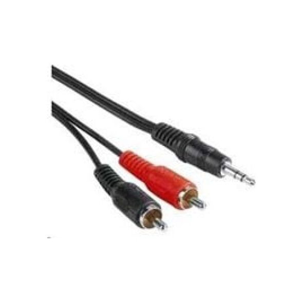 Kabel PremiumCord Jack 3.5mm - RCA (Cinch) x2 3m czarny (kjackcin3)