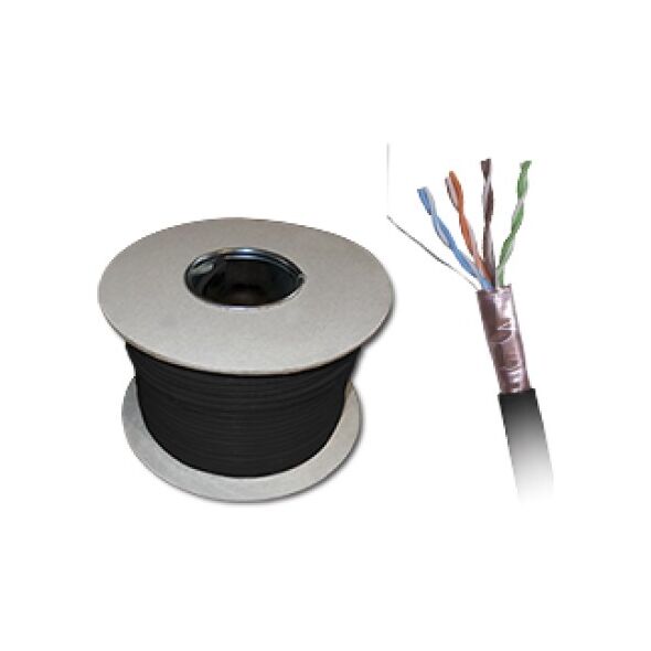 Alantec A-LAN Kabel instalacyjny kat.6 PE 305m, drut, czarny (KIF6OUTZ305)
