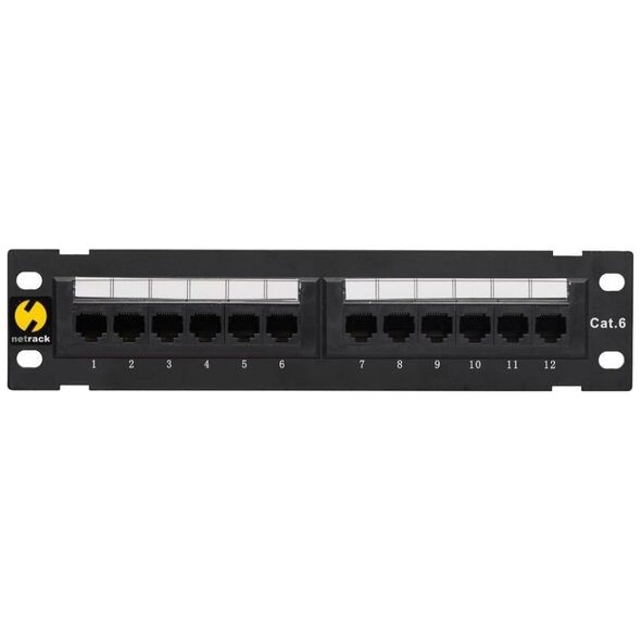 NetRack Patch panel Naścienny 10" 12-portów Kat. 6 UTP LSA ze wspornikiem (104-15)