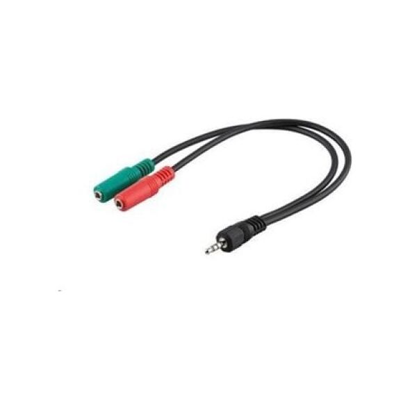 Kabel PremiumCord Jack 3.5mm - Jack 3.5mm x2 0.15m czarny (kjr-33)